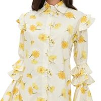 The Lulo Project Women's The Night Owl Dress, Mini Daisy, Floral, Yellow, XS