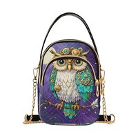 Nexawaveo Moon Boho Owl Quilted Crossbody Bag Small Shoulder Purse Women's Handbags Phone Purse