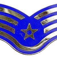 Artisan Owl US A F E-5 Staff Sergeant Lapel Pin, 1 1/16"