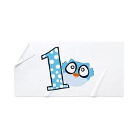 CafePress Blue Owl First Birthday 30"x60" Absorbent, Soft Beach Towel
