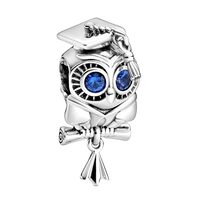 GaoGoll 925 Sterling Silver Charms Graduation Owl Cap fit Pandora Bracelets Necklaces,Charms for Pan