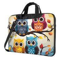 Laptop Sleeve Bag Shockproof Notebook Case Owls on Tree Branches Computer Carrying Case with Shoulde