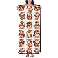 WZYCWB The Learned Owl Coral Velvet Bath Towel (27x55 inches), Absorbent and Quick-Drying Bath Towel