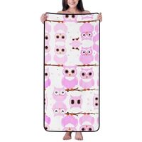 WZYCWB Cute owl Coral Velvet Bath Towel (27x55 inches), Absorbent and Quick-Drying Bath Towel, Suita