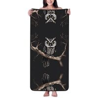 WZYCWB Late Night Owl Pattern Shower Bath Towel, Soft and Skin-Friendly, Suitable for Bathroom, Hote