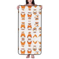 WZYCWB Yellow Owl Coral Velvet Bath Towel (27x55 inches), Absorbent and Quick-Drying Bath Towel, Sui