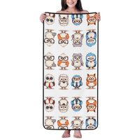 WZYCWB Different Owls Pattern Shower Bath Towel, Soft and Skin-Friendly, Suitable for Bathroom, Hote