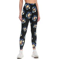 Cute Floral Owl Women's High Waisted Workout Leggings Tummy Control Soft Yoga Pants L
