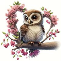 Owl Branch Heart Flower Leaf PVC Vinyl Car Decals Stickers Waterproof Self-Adhesive Decals for Cars,