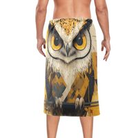 NFMILI Towel Wrap for Men, Owls Multicolor Print Shower Wrap, Adjustable Body Wrap for Sauna, Swim