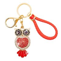 GTUDOR Bling Owl Key Chain, Owl Keychain with Lanyard for Women, Crystal Bag Charms for Handbag Purs