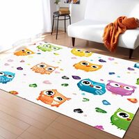 RisQiten Colorful Owl Area Rugs for Living Room/Bedrooom, 2'x3' Area Rug Non-Slip, Abstrac