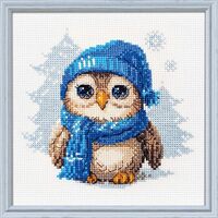 Aine - Cuddly Owl A1019, Counted Cross Stitch Kit, 6" x 6", for Beginners & Advanced, 