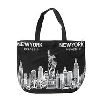 Artisan Owl Large Canvas Tote Bag – New York City Skyline Design – Reusable Shoulder Bag