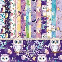 24-Sheet 6x6" Cute Owls Pattern Paper Pad – 12 Adorable Designs for DIY Card Making, Orig