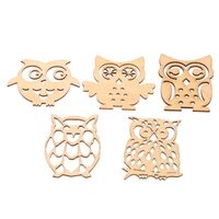 Angoily 10pcs Unfinished Wooden Owl Craft Slices Natural Wood Cutouts for DIY Projects for Scrapbook