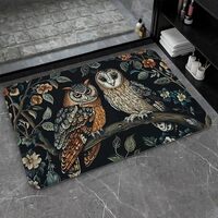 ZHUZHISHAN Bath Mat-Bathroom Rug，Two Owls-Absorbent Non Slip Quick Dry Stain Resistant Easy to Cle