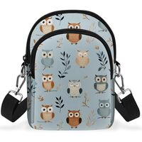 Owl Small Crossbody Bag for Women Cell Phone Purse with Adjustable Strap Shoulder Purses Wallet Bags