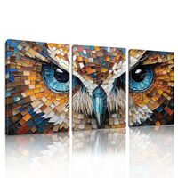 RUNBOAT Owl Pictures Wall Decor - Owl Eyes Canvas Wall Art, Animal Eyes Painting Prints, Modern Canv