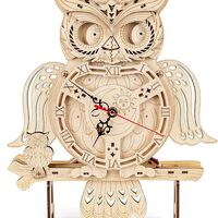 Wooden 3D Puzzles for Adults Model kit Owl Clock - Mechanical Model Building Kit DIY Hobbies for Kid
