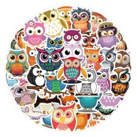 60pcs Owl Stickers,Waterproof Owl Wall Decals Wisdom Clever Intelligent Cute Animal Vinyl Stickers f