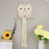 XnxnzhHo Owl Macrame Wall Hanging, Boho Hand Woven Tapestry, Summer Home Decorations, Hanging Art, f