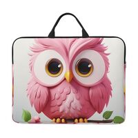 A Pink Owl Laptop Case Sleeve 14" Laptop Bag Shockproof Computer Carrying Cover Protective Note