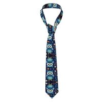 WHJWZY Fashion Men's Necktie - Printed Silk Tie for Business daily work party 57X3.1 inchs Owl 