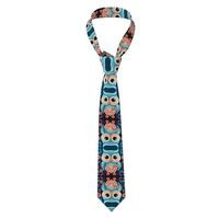 WHJWZY Fashion Men's Necktie - Printed Silk Tie for Business daily work party 57X3.1 inchs owl 