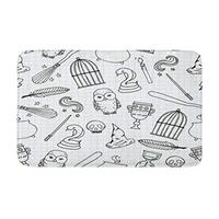 AODNEKC Bath Mat Potter Different Witch Owl Broom Magic Bathroom Decor Bath Rug with Non Slip Backin