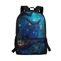 INAQQRTUN Beautiful Owl Backpack for Boys Girls 17 inch Schoolbag for Kids Back to School Backpack S