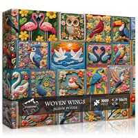 PICKFORU Bird Puzzles for Adults 1000 Piece, Flower Puzzles Features Owl Hummingbird Cardinal Peacoc