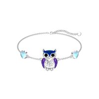 Seiyang Owl Bracelet for Women 925 Sterling Silver Cute Owl Bracelet with Moonstone Jewelry Gifts,Ch