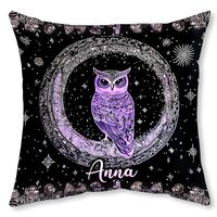 Hyturtle Personalized Purple Owl Pillow with Insert - Owl Gifts for Women Her Girls - Wild Animals G