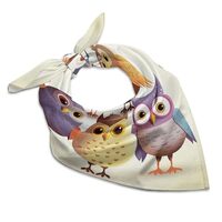 GBNMQED 25" Silk Head Scarf Owls Birds Silk Scarf for Women Men Hair Scarves Bandanas Small Squ