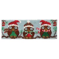 Herrschners Winter Owls Trio Bench Pillow Latch Hook Kit