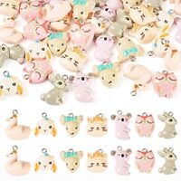 Spritewelry Resin Animal Charms 35 Pcs 3D Cute Koala Owl Swan Charms Cartoon Rabbit Mouse Cat Earrin