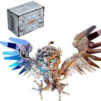 XMBRICDIYY 3D Metal Puzzles Mechanical Nocturnal Owl Model, DIY Craft Kits Metal Jigsaw Puzzle for A