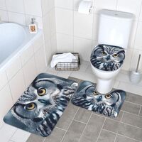 3 Piece Bathroom Rugs Sets Super Absorbent Bathroom Mats Set Non-Slip Bath Rug Washable Contour Mat 
