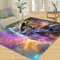 Owl Rugs for Bedroom - Animals Space Area Rug & Room Decor, 3x4 Rug, Fantasy Galaxy Non Slip Was
