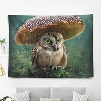 XOZOTY Funny Cartoon Owl Tapestry Backdrop and Photo Wall Hanging For Father's day Mother'