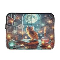 Laptop Sleeve Owl Magic Book Laptop Bag Case for Women Men 13-14 inch Protective Cover Carrying Bag 