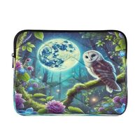 Laptop Sleeve Owl Floral Moonlight Blue Laptop Bag Case for Women Men 15-16 inch Portable Carrying B