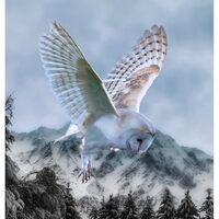 Hoffman - Call of The Wild - X5571 707 Powder Blue Owl 31" Digital Panel - Cotton Quilting Fabr