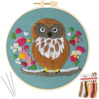 Culberta Embroidery Kit Mini for Adults & Kids, Owl Cross Stitch Beginner Craft Set with HD Vide