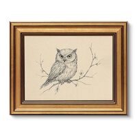 VIYYIEA Vintage Gold Framed Wall Art for Living Room, Owl Canvas Prints Home Decor, Sketch Painting 