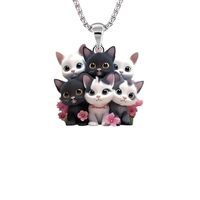KIFEDSLJ Hummingbird Necklace Acrylic Animal Bird Owl Peacock Butterfly Cat Pendant Necklace for Wom