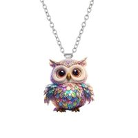 KIFEDSLJ Hummingbird Necklace Acrylic Animal Bird Owl Peacock Butterfly Cat Pendant Necklace for Wom
