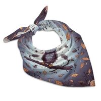 QMNRTK Owl Tree Branches Silk Scarf Fashion Satin Head Scarf Lightweight Head Scarves for Neck Silk 
