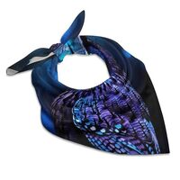 QMNRTK Blue Owl Silk Scarf Fashion Satin Head Scarf Lightweight Head Scarves for Neck Silk Scarves f